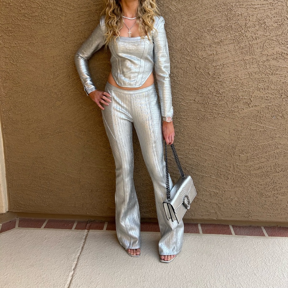 Retrofete Silver Women's Pants & corset Set XS